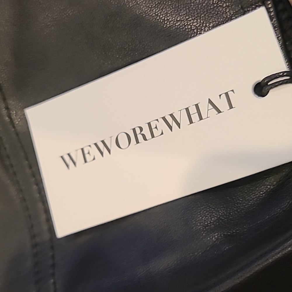 Anthropologie WeWoreWhat Vegan Leather Stirrup Leggings Womens Xs Black Sexy - Picture 7 of 8